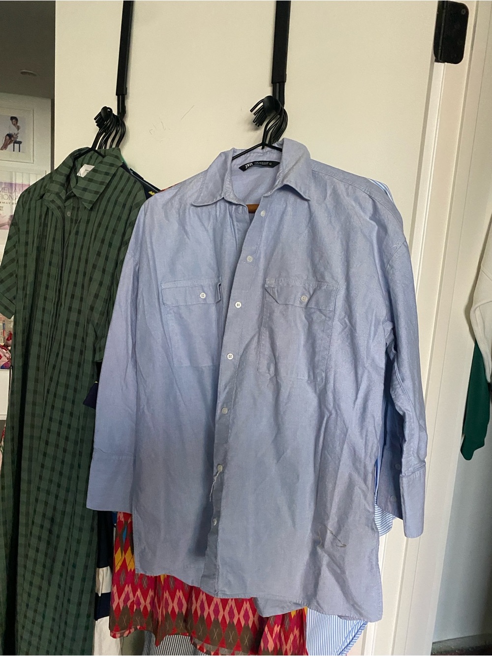 Zara Light Blue Women's Button-Down Shirt